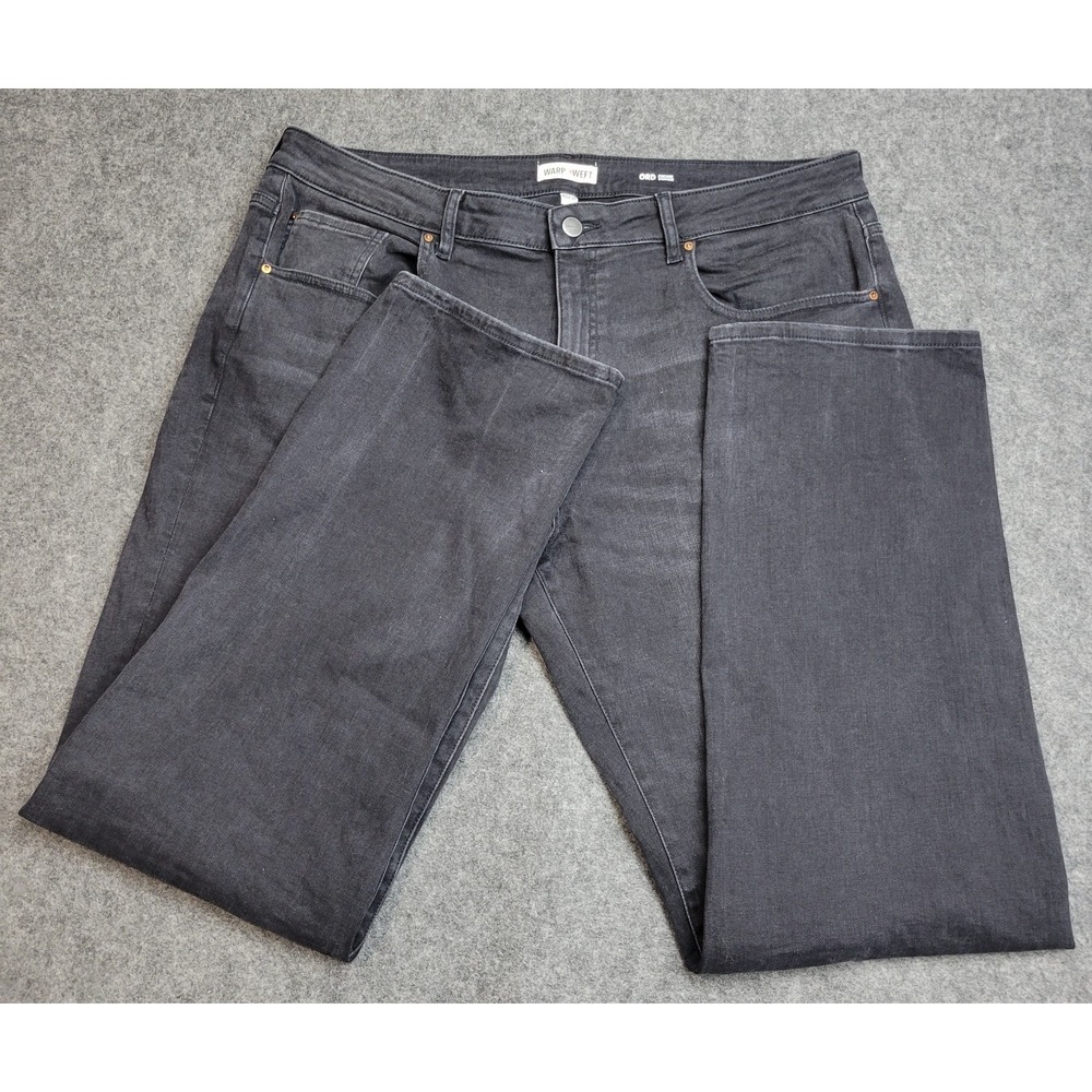 Warp Weft Jeans Mens 40x34 Gray Denim Boho Streetwear Ord Chicago Straight Leg